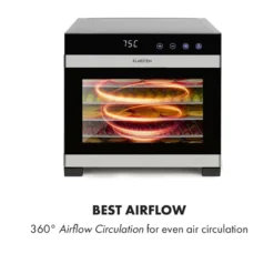 Flavour Dry Dörrautomat Temperatur: 35 - 75 °C Digitaler Thermostat -Küchenzubehör Verkaufsgeschäft 10034423 yy 0004 logo Klarstein Flavour Dry Doerrautomat schwarz