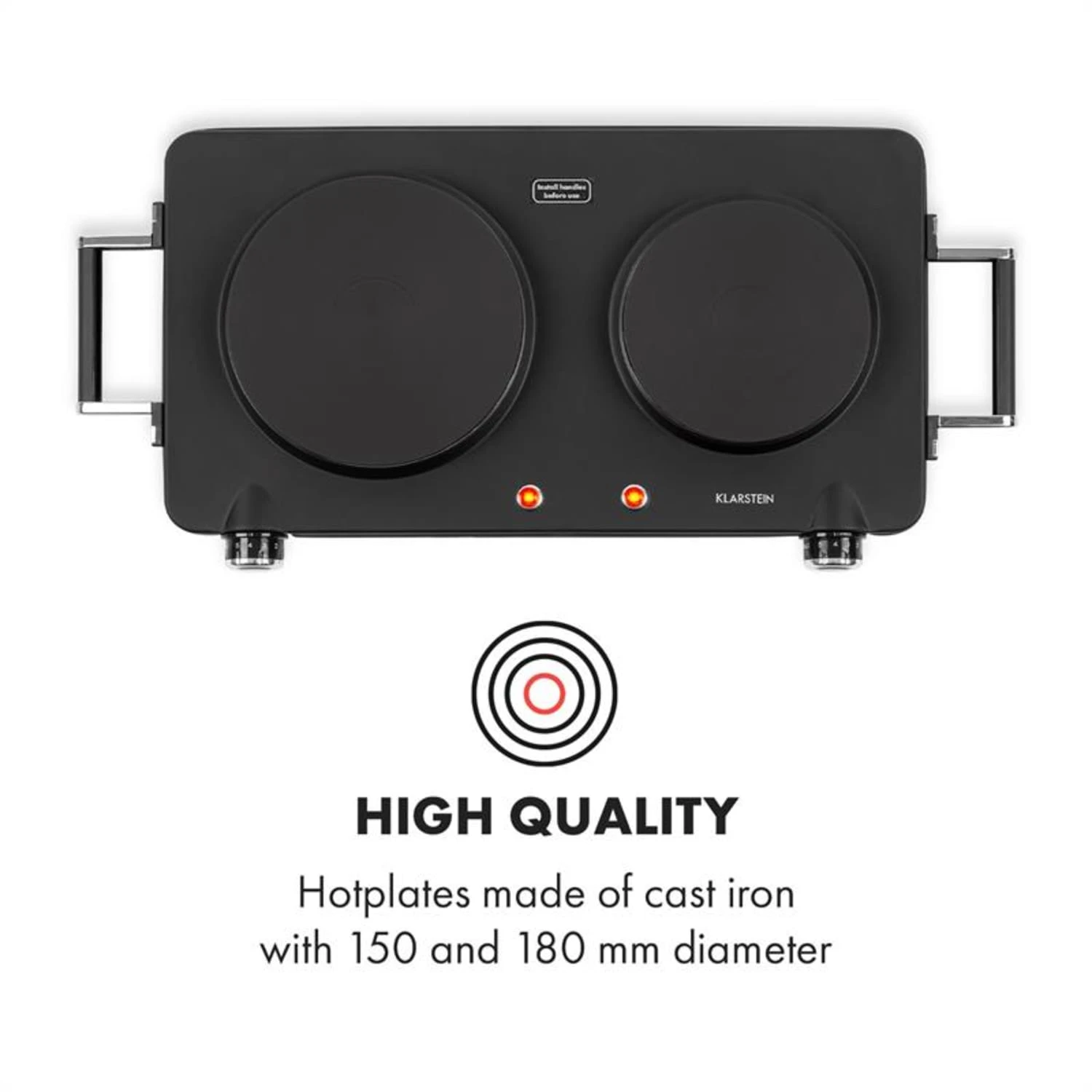 Cookorama Doppelkochplatte 1900-2250 W 150/180 Mm Ø 5 Stufen Schwarz 3 Cookorama Doppelkochplatte 1900-2250 W 150/180 Mm Ø 5 Stufen Schwarz – Bild 3