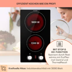EasyCook Domino Keramikkochfeld 3000W Drehregler Schwarz 11 EasyCook Domino Keramikkochfeld 3000W Drehregler Schwarz -Küchenzubehör Verkaufsgeschäft 10034603 de 0003 usp
