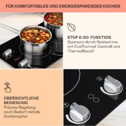 EasyCook Domino Keramikkochfeld 3000W Drehregler Schwarz 12 EasyCook Domino Keramikkochfeld 3000W Drehregler Schwarz -Küchenzubehör Verkaufsgeschäft 10034603 de 0004 usp
