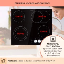 EasyCook Keramikkochfeld 6100W Drehregler Schwarz 11 EasyCook Keramikkochfeld 6100W Drehregler Schwarz -Küchenzubehör Verkaufsgeschäft 10034604 de 0003 usp