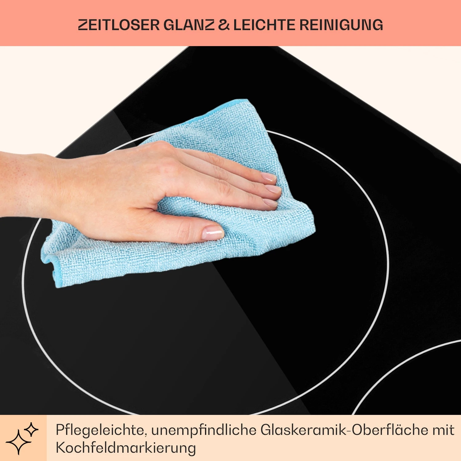 EasyCook Keramikkochfeld 6100W Drehregler Schwarz 8 EasyCook Keramikkochfeld 6100W Drehregler Schwarz – Bild 8