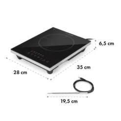 Cook N Roll Induktionskochfeld 2000W Timer 10 Stufen Bratenthermometer -Küchenzubehör Verkaufsgeschäft 10034708 yy 0009 logo Klarstein Cook n Roll Induktionskochfeld schwarz