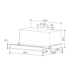 Viola Dunstabzugshaube Edelstahl 59,6 Cm 612m³/h EEK A Schwarz -Küchenzubehör Verkaufsgeschäft 10034863 yy 0008 logo