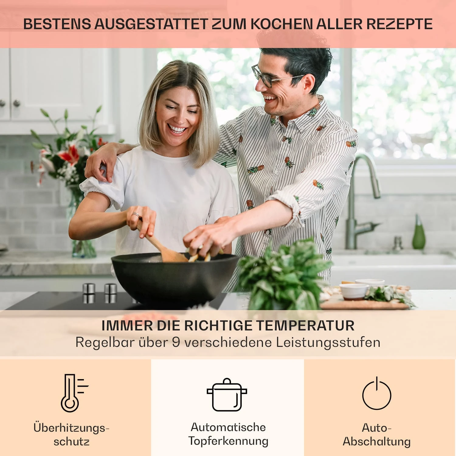 Kochheld 4-Zonen-Induktionskochfeld 6000W Dreh-Regler Glas Schwarz 5 Kochheld 4-Zonen-Induktionskochfeld 6000W Dreh-Regler Glas Schwarz – Bild 5