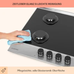 Alchemist 4 Zonen Gaskochfeld Aluminium-Brenner Glaskeramik Schwarz -Küchenzubehör Verkaufsgeschäft 10034969 de 0007 usp