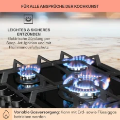 Alchemist 5 Zonen Gaskochfeld Aluminium-Brenner Glaskeramik Schwarz -Küchenzubehör Verkaufsgeschäft 10034970 de 0005 usp