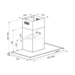 Limelight Dunstabzugshaube 60cm Wandhaube 600m³/h Schwarz -Küchenzubehör Verkaufsgeschäft 10034977 yy 0010 logo Klarstein Limelight Dunstabzugshaube 60cm schwarz