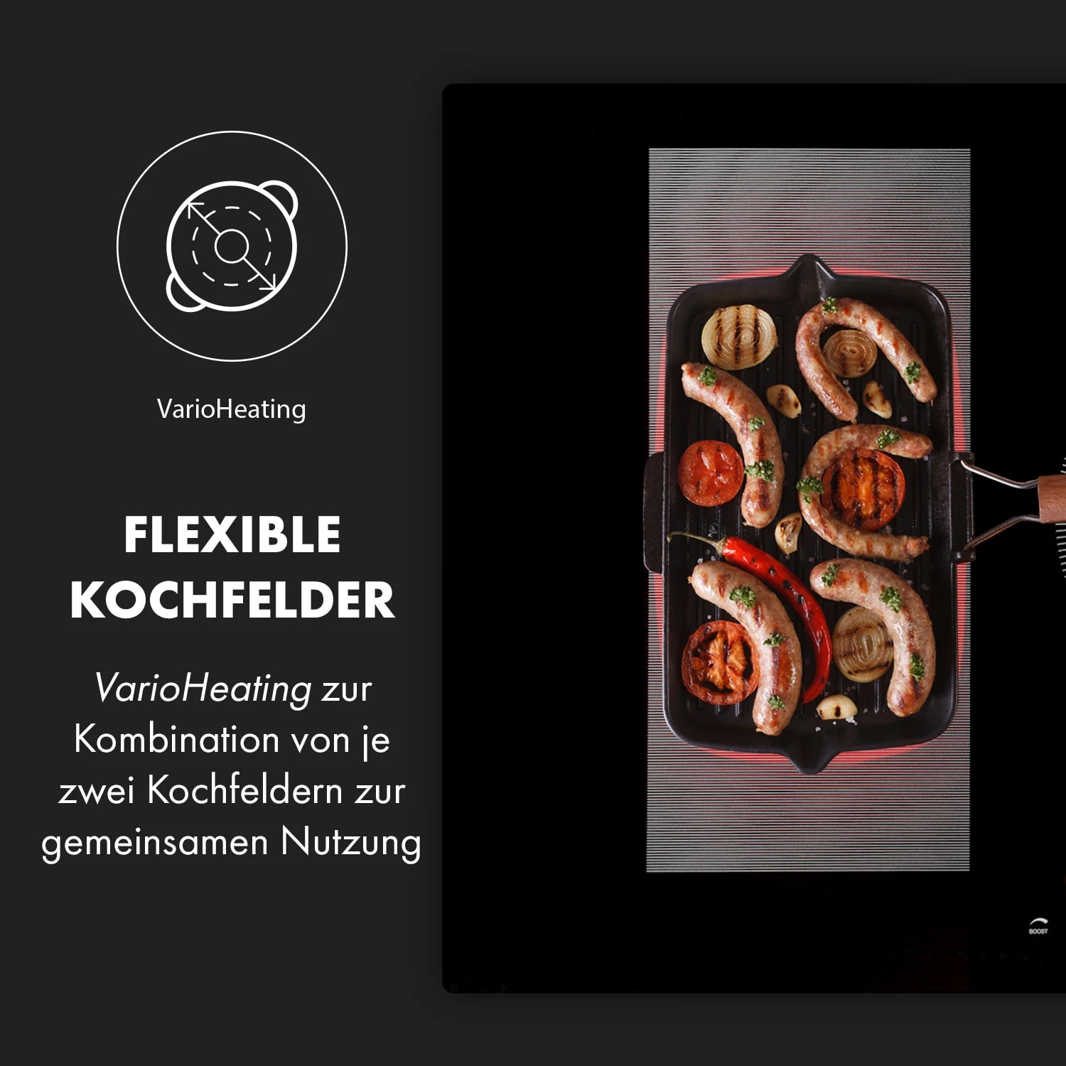 Delicatessa 90 Hybrid Einbaukochfeld Induktion 5 Zonen 7400W 3 Delicatessa 90 Hybrid Einbaukochfeld Induktion 5 Zonen 7400W – Bild 3