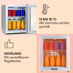 Brooklyn 24 Mini-Kühlschrank Glastür LED Ablage -Küchenzubehör Verkaufsgeschäft 10035224 de 0004 usp