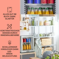 Brooklyn 32 Mini-Kühlschrank Glastür LED Ablage 9 Brooklyn 32 Mini-Kühlschrank Glastür LED Ablage -Küchenzubehör Verkaufsgeschäft 10035226 DE 0003 usp