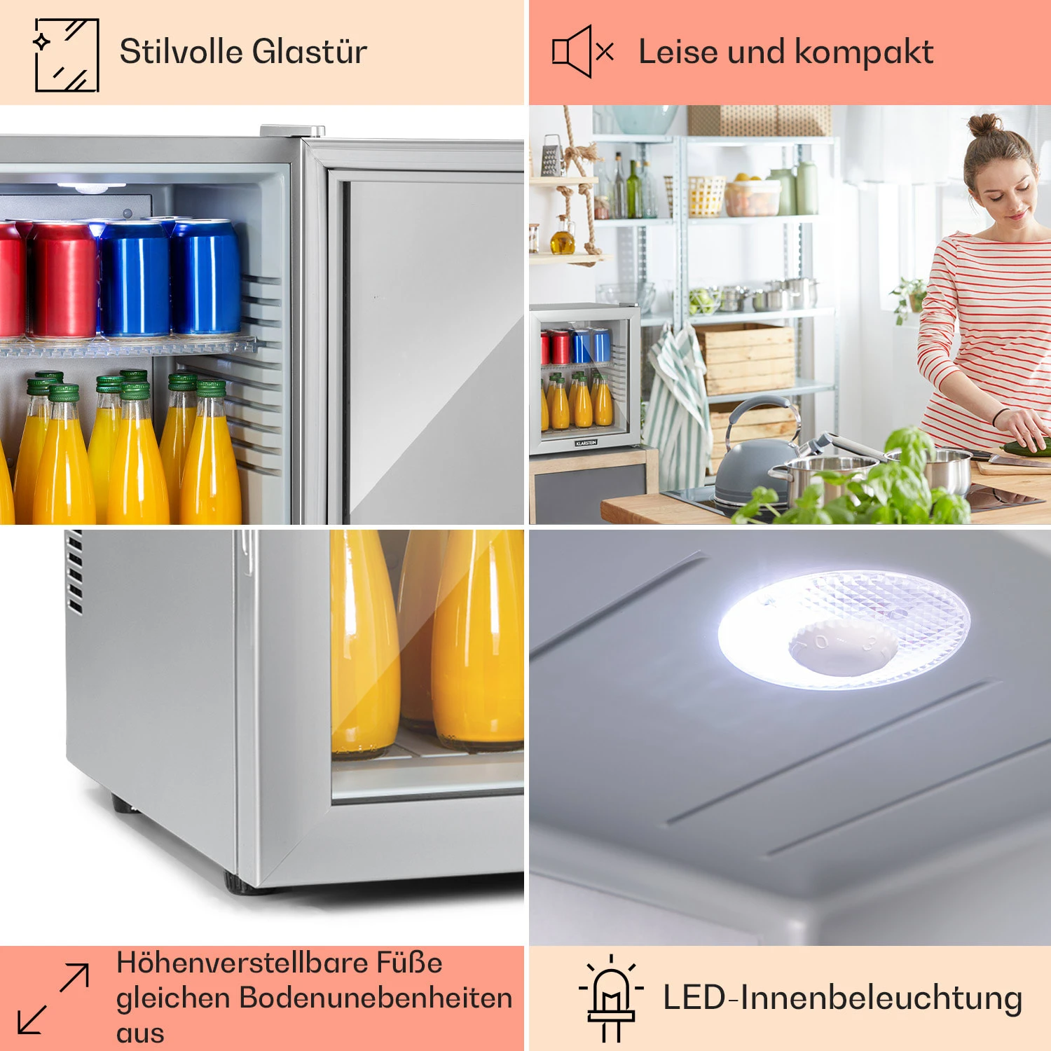 Brooklyn 32 Mini-Kühlschrank Glastür LED Ablage 5 Brooklyn 32 Mini-Kühlschrank Glastür LED Ablage – Bild 5