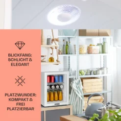Brooklyn 42 Mini-Kühlschrank Glastür LED Ablage -Küchenzubehör Verkaufsgeschäft 10035227 DE 0003 usp