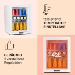 Brooklyn 42 Mini-Kühlschrank Glastür LED Ablage -Küchenzubehör Verkaufsgeschäft 10035227 de 0004 usp