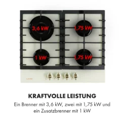 Victoria 4 Zonen Gaskochfeld 4-flammig Sabaf-Brenner Glaskeramik -Küchenzubehör Verkaufsgeschäft 10035270 de 0007 logo