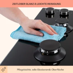 Illuminosa 4 Gaskochfeld 4-flammig Sabaf-Brenner Glaskeramik -Küchenzubehör Verkaufsgeschäft 10035464 de 0007 usp