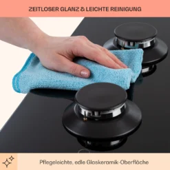 Illuminosa 5 Gaskochfeld 5-flammig Sabaf-Brenner Glaskeramik -Küchenzubehör Verkaufsgeschäft 10035465 de 0007 usp