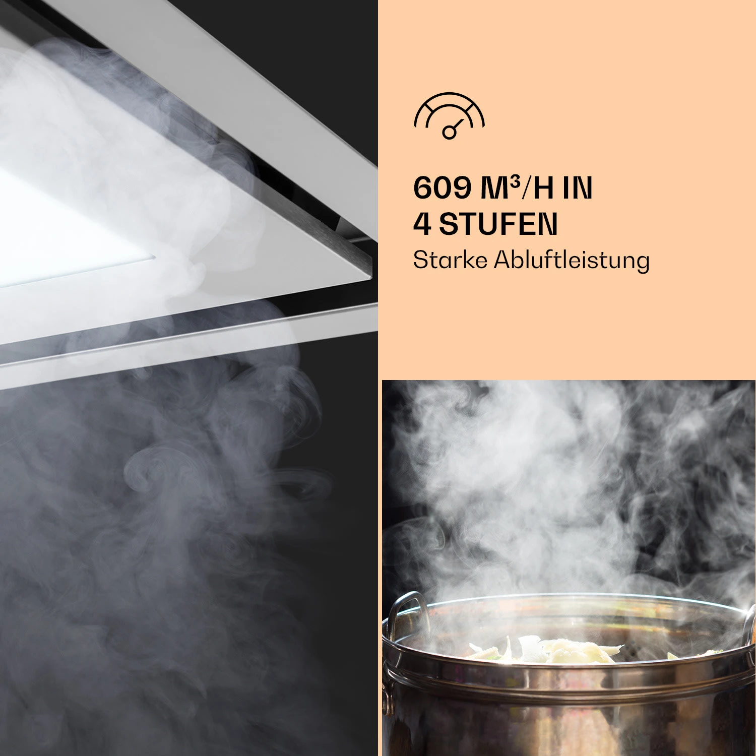 Remy Brilliant Edition Inselhaube 90cm 609 M³/h EEK A LED Glas 4 Remy Brilliant Edition Inselhaube 90cm 609 M³/h EEK A LED Glas – Bild 4