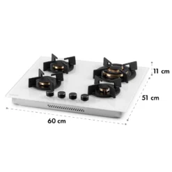 Goldflame 4 Gaskochfeld 4-flammig Messing-Brenner Glaskeramik -Küchenzubehör Verkaufsgeschäft 10035499 yy 0010 logo Klarstein Goldflame 4 Gasherd weiss