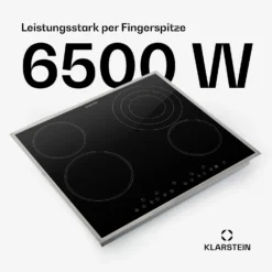 Virtuosa 4 Prime Einbaukochfeld 4 Zonen 6500W Glaskeramik Edelstahlrahmen -Küchenzubehör Verkaufsgeschäft 10035551 de 0003 usp