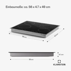 Virtuosa 4 Prime Einbaukochfeld 4 Zonen 6500W Glaskeramik Edelstahlrahmen -Küchenzubehör Verkaufsgeschäft 10035551 de 0008 usp