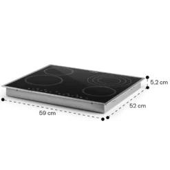 Virtuosa 4 Prime Einbaukochfeld 4 Zonen 6500W Glaskeramik Edelstahlrahmen -Küchenzubehör Verkaufsgeschäft 10035551 yy 0011 dimensions