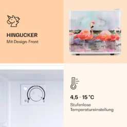 Pretty Cool Make-Up-Kühlschrank Flamingo 17 Liter 50 Watt 1 Boden -Küchenzubehör Verkaufsgeschäft 10035626 de 0005 logo
