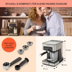 Arabica Comfort Espressomaschine 1350W 20 Bar 1,8l Touch-Bedienfeld 11 Arabica Comfort Espressomaschine 1350W 20 Bar 1,8l Touch-Bedienfeld -Küchenzubehör Verkaufsgeschäft 10035655 de 0005 usp