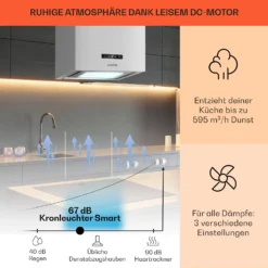 Kronleuchter Smart Inselabzugshaube 595m³/h App-Steuerung LED-Panel 11 Kronleuchter Smart Inselabzugshaube 595m³/h App-Steuerung LED-Panel -Küchenzubehör Verkaufsgeschäft 10035709 de 0003 usp