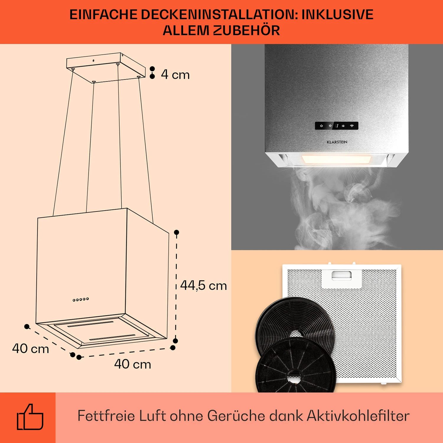 Kronleuchter Smart Inselabzugshaube 595m³/h App-Steuerung LED-Panel 5 Kronleuchter Smart Inselabzugshaube 595m³/h App-Steuerung LED-Panel – Bild 5