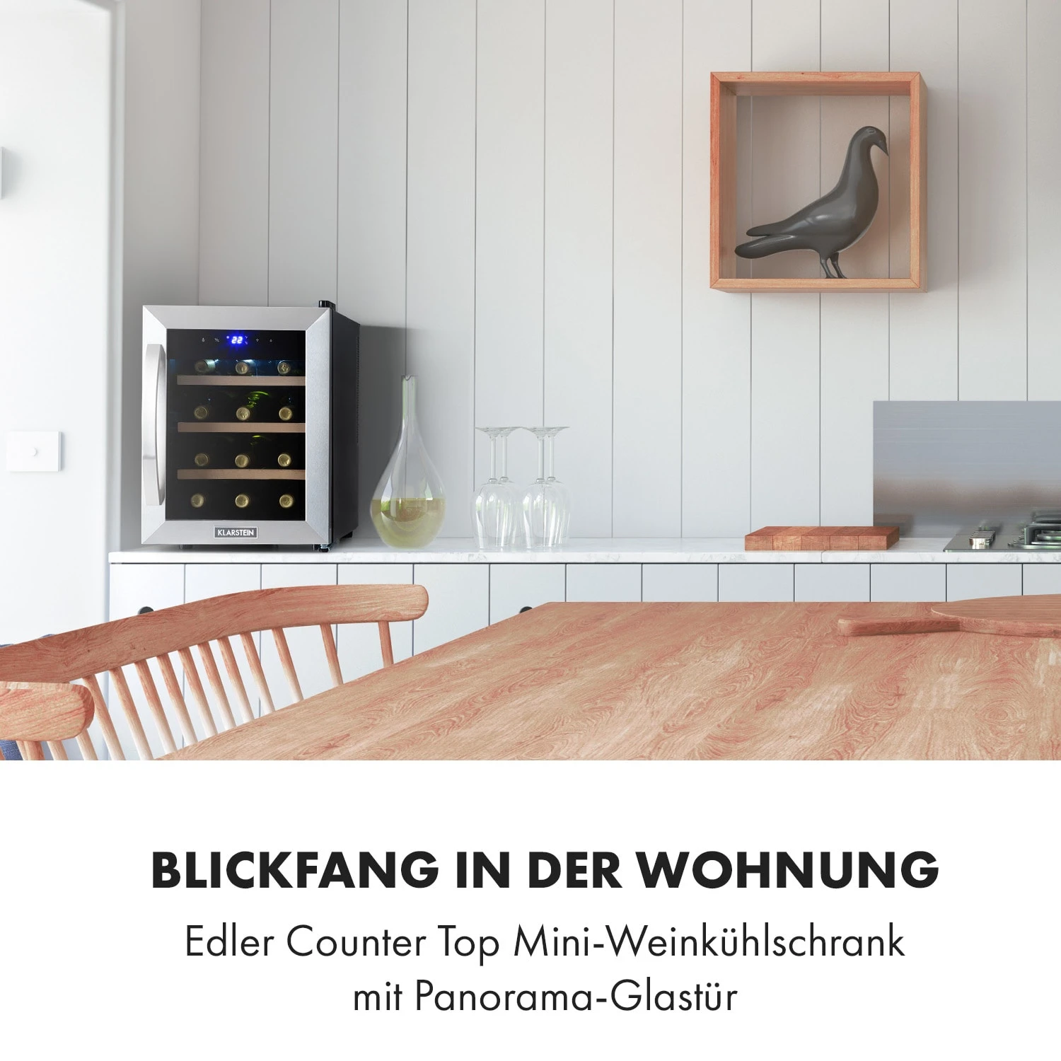 Reserva 12 Uno Weinkühlschrank 12 Flaschen 31 Liter Edelstahl 2 Reserva 12 Uno Weinkühlschrank 12 Flaschen 31 Liter Edelstahl – Bild 2