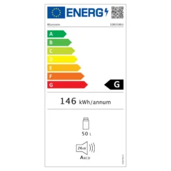 Bellevin 18 Uno Weinkühlschrank 50 Liter 11-18 °C LED Touch SingleZone -Küchenzubehör Verkaufsgeschäft 10035863 energy label