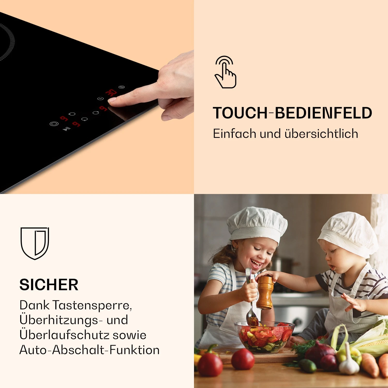 Virtuosa 3 Slim Kochfeld 3 Felder 5000 W Dualzone Timer Keramik 4 Virtuosa 3 Slim Kochfeld 3 Felder 5000 W Dualzone Timer Keramik – Bild 4