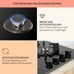 MultiChef 4 Kombi-Gaskochfeld Gas/Glaskeramik 4 Zonen -Küchenzubehör Verkaufsgeschäft 10036337 de 0004 usp