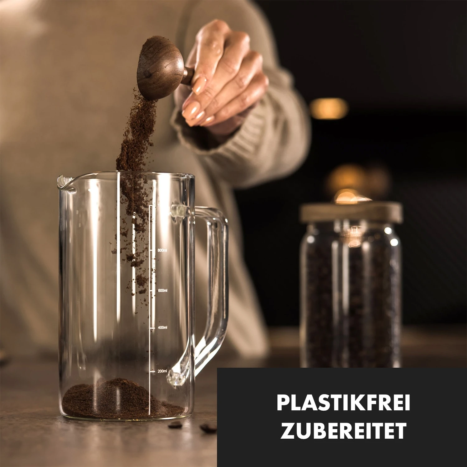Glaswerk Ristretto French Press 1 Liter Borosilikatglas Edelstahl Walnussholz 2 Glaswerk Ristretto French Press 1 Liter Borosilikatglas Edelstahl Walnussholz – Bild 2