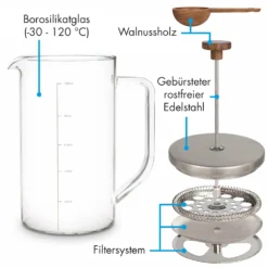 Glaswerk Ristretto French Press 1 Liter Borosilikatglas Edelstahl Walnussholz 12 Glaswerk Ristretto French Press 1 Liter Borosilikatglas Edelstahl Walnussholz -Küchenzubehör Verkaufsgeschäft 10036368 de 0005 logo