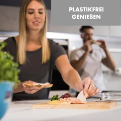 Glaswerk Hermatige Aufschnittbox Mit Glasdeckel Borosilikatglas Bambus Schneidebrett -Küchenzubehör Verkaufsgeschäft 10036378 de 0005 logo