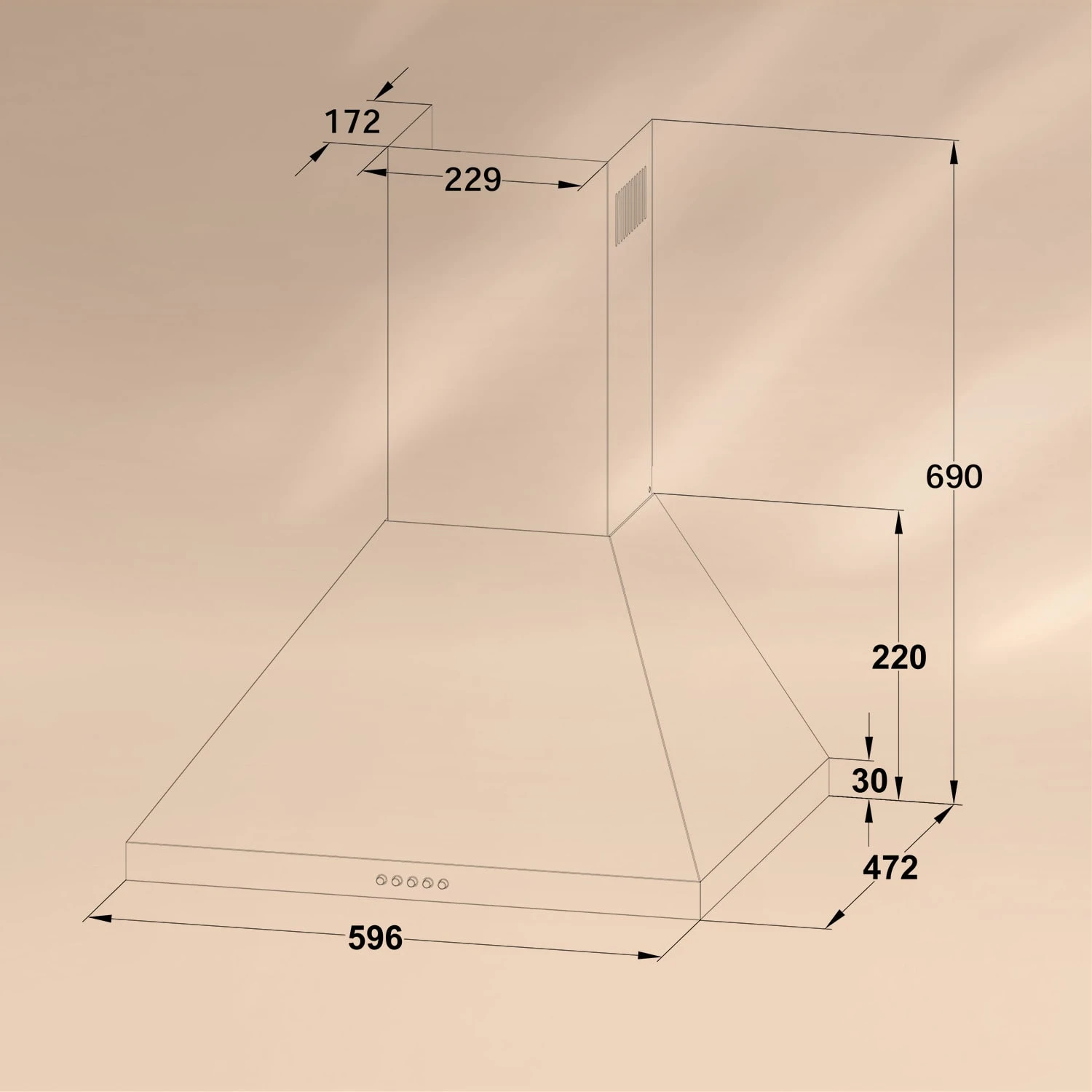 Victoria Dunstabzugshaube 60cm Retro-Design 644,5m³/h 2 LED-Lampen 6 Victoria Dunstabzugshaube 60cm Retro-Design 644,5m³/h 2 LED-Lampen – Bild 6