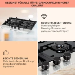 Alchemist 3 Gaskochfeld 3-flammig Aluminium-Brenner Glaskeramik -Küchenzubehör Verkaufsgeschäft 10037804 de 0004 usp