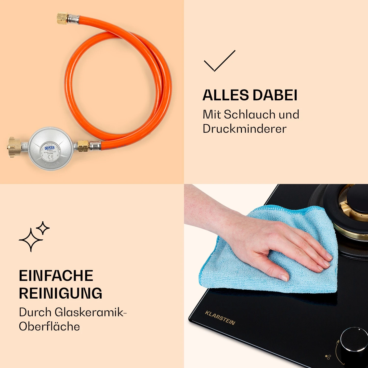 Goldflame 3 Gaskochfeld 3-flammig Messing-Brenner Glaskeramik 6 Goldflame 3 Gaskochfeld 3-flammig Messing-Brenner Glaskeramik – Bild 6