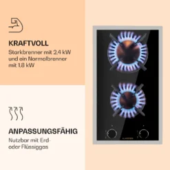 Goldflame Domino Prime Gaskochfeld 2-flammig Messing-Brenner Glaskeramik -Küchenzubehör Verkaufsgeschäft 10037806 de 0004 logo