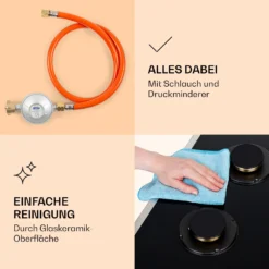 Goldflame Domino 4 Prime Gaskochfeld 4-flammig Messing-Brenner Glaskeramik -Küchenzubehör Verkaufsgeschäft 10037807 de 0006 logo