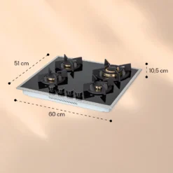 Goldflame Domino 4 Prime Gaskochfeld 4-flammig Messing-Brenner Glaskeramik -Küchenzubehör Verkaufsgeschäft 10037807 yy 0007 logo