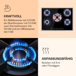 Goldflame 5 Prime Gaskochfeld 5-flammig Messing-Brenner Glaskeramik -Küchenzubehör Verkaufsgeschäft 10037808 de 0004 logo