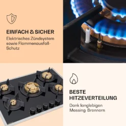 Goldflame 5 Prime Gaskochfeld 5-flammig Messing-Brenner Glaskeramik -Küchenzubehör Verkaufsgeschäft 10037808 de 0005 logo