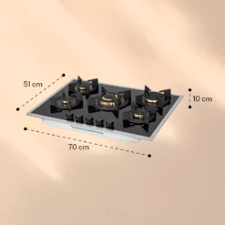 Goldflame 5 Prime Gaskochfeld 5-flammig Messing-Brenner Glaskeramik -Küchenzubehör Verkaufsgeschäft 10037808 yy 0007 logo