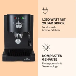 Passionata 20 Espressomaschine 20 Bar 6 Tassen 1,25 Liter Milchschaum 9 Passionata 20 Espressomaschine 20 Bar 6 Tassen 1,25 Liter Milchschaum -Küchenzubehör Verkaufsgeschäft 10037855 de 0003 logo