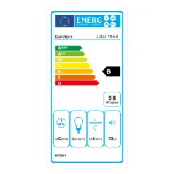 Barella Dunstabzugshaube 35,5 X 93,5 X 43 Cm Umluft 557 M³/h LED Aktivkohlefilter -Küchenzubehör Verkaufsgeschäft 10037863 energy label