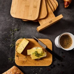 6er-Set Bambus-Frühstücksbrett Mit Ständer 22 X 0,9 X 16 Cm (BxHxT) Pflegeleicht -Küchenzubehör Verkaufsgeschäft 10038024 yy 0005 logo