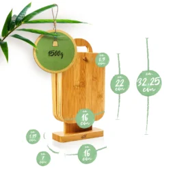 6er-Set Bambus-Frühstücksbrett Mit Ständer 22 X 0,9 X 16 Cm (BxHxT) Pflegeleicht -Küchenzubehör Verkaufsgeschäft 10038024 yy 0007 logo